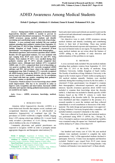 ADHD Awareness Among Medical Students